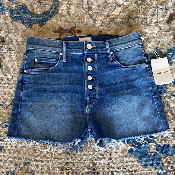 MOTHER Pants - MOTHER The Pixie Dazzler Shorts Blowing Kisses sz 27